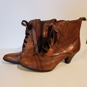 Born leather Victorian, cottage-core boots